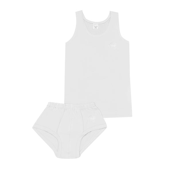 Junior boys white pants set