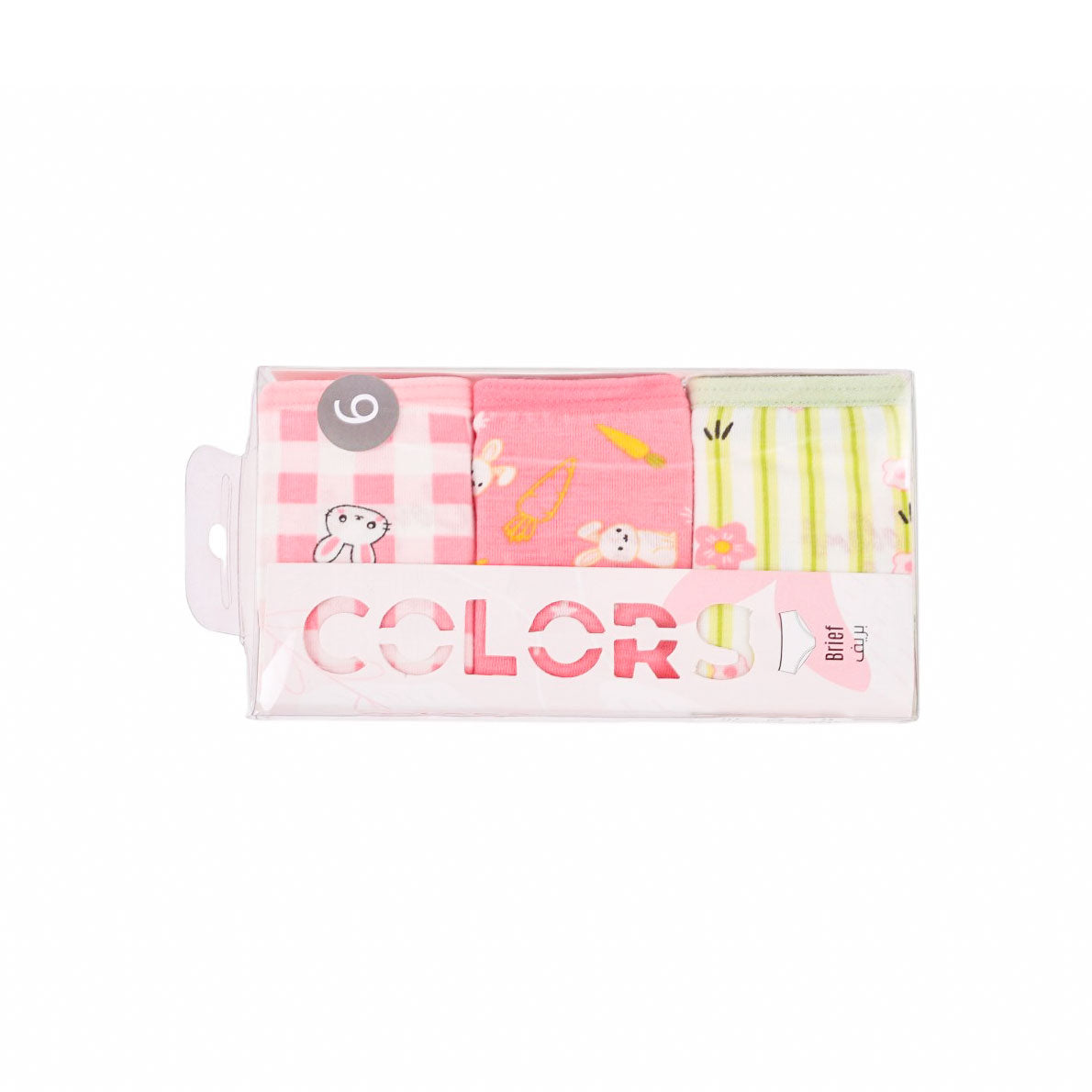 طقم اندر بناتي COLORS قطن 3 قطعة مطبوع 