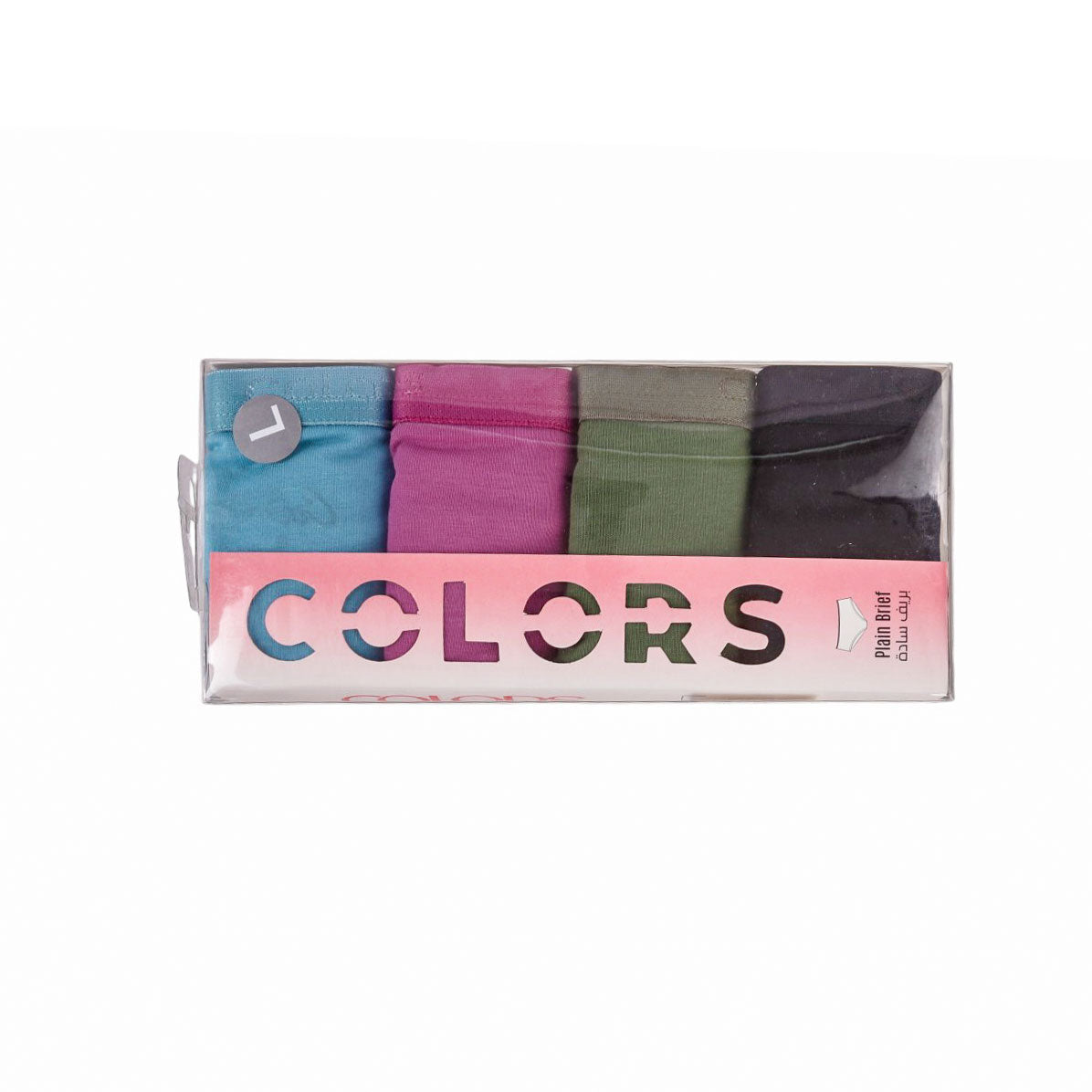 طقم اندر حريمي بريف COLORS قطن 4 قطعة سادة 
