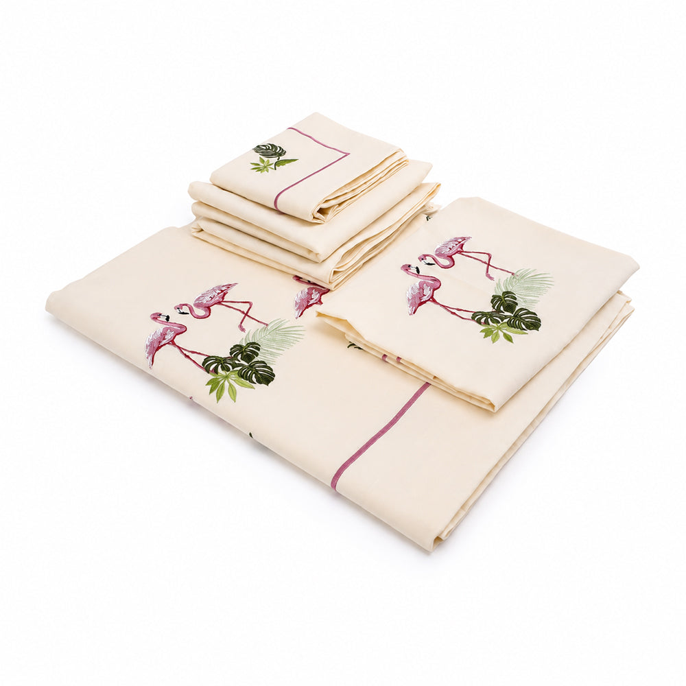 Creamco Swan Percale 5-Piece Bed Set - Al Hanawi
