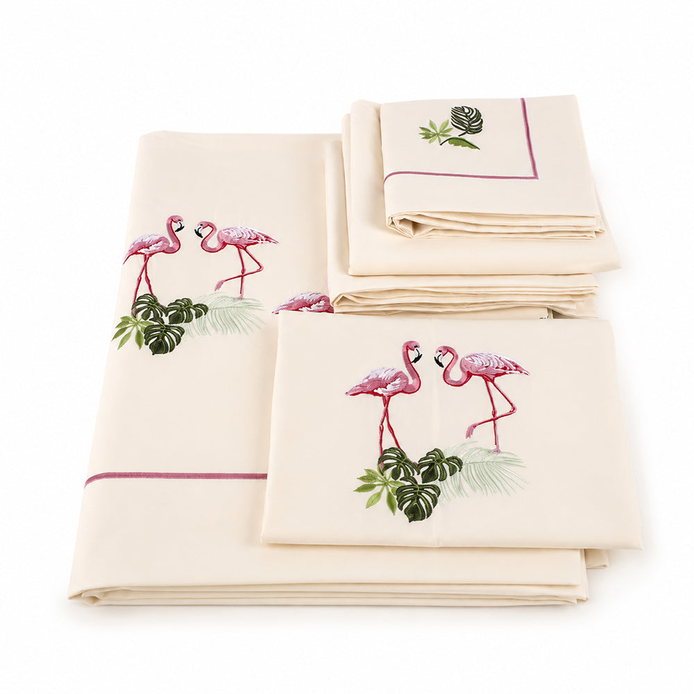 Creamco Swan Percale 5-Piece Bed Set - Al Hanawi
