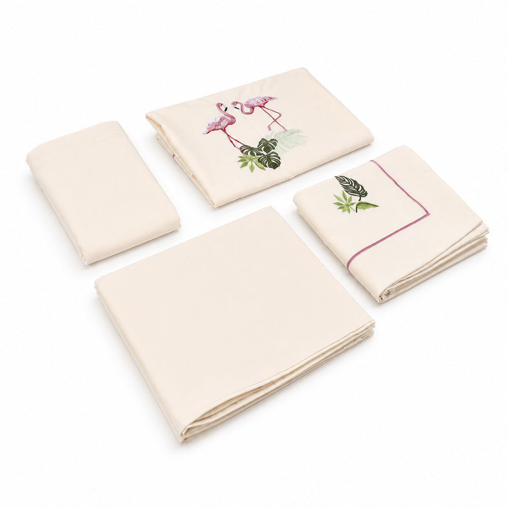 Creamco Swan Percale 5-Piece Bed Set - Al Hanawi