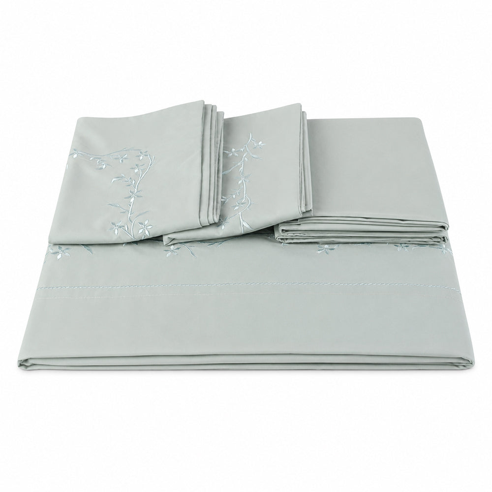 طقم ملاية سرير مطرز 4 قطع موديل 19 دبل