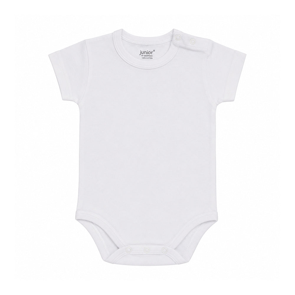 Plain white half-sleeve bodysuit junior 5200 - white
