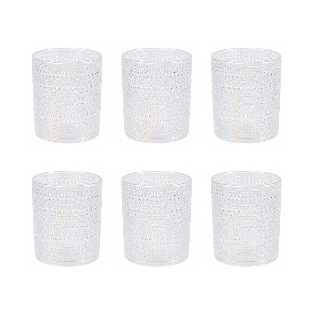 طقم كوب زجاج محبب 6 قطعة موديل GG-2797