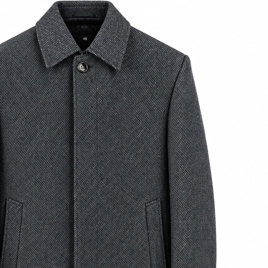 بالطو رجالي شتوي صوف زجزاج مودرن ياقة زراير موديل 96