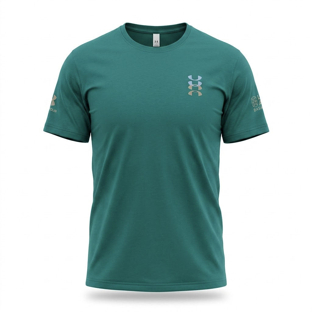 ترنج رجالي صيفي قطن التيسير UNDER ARMOR راوند نص كم مطبوع