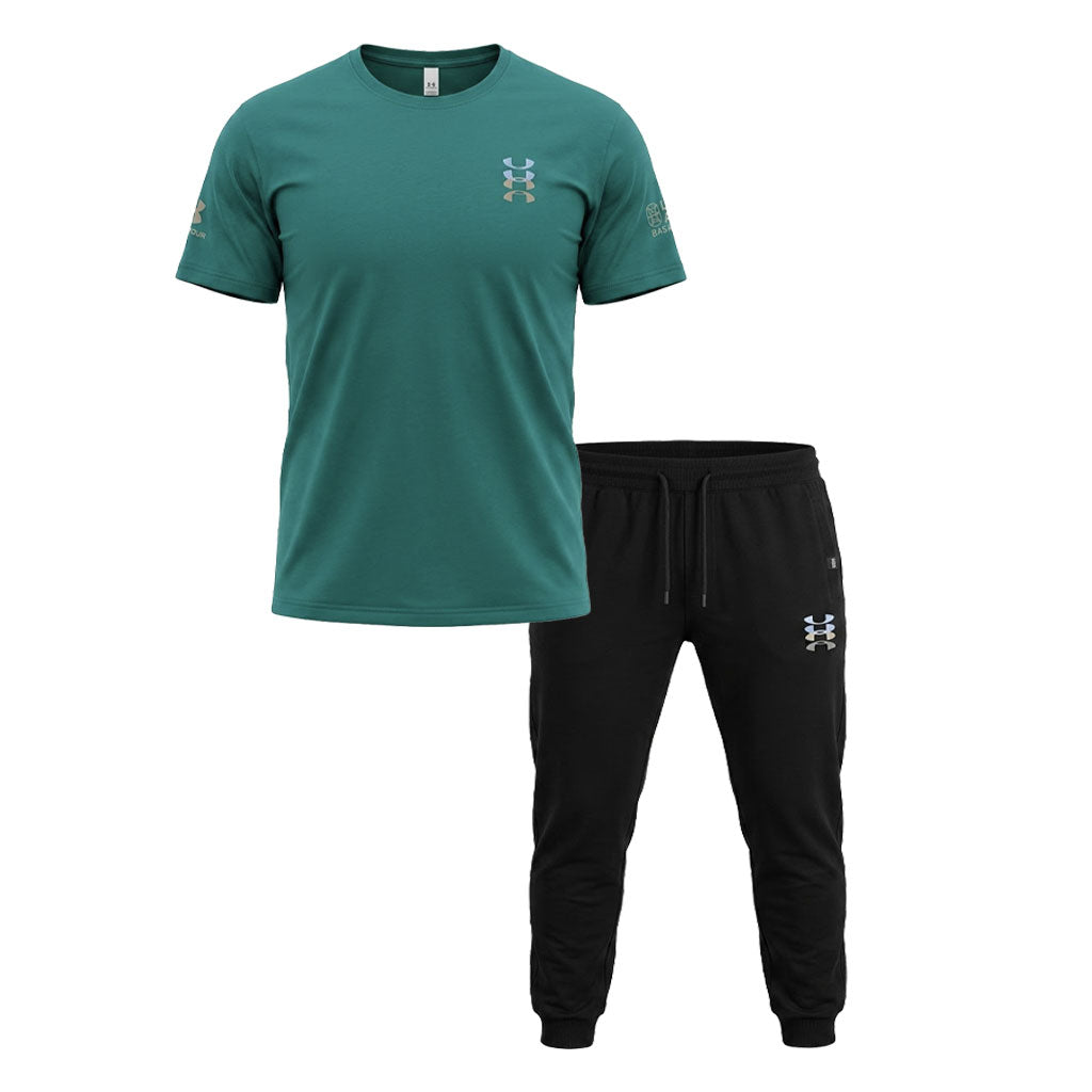 ترنج رجالي صيفي قطن التيسير UNDER ARMOR راوند نص كم مطبوع