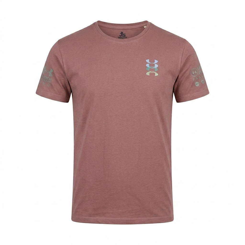 ترنج رجالي صيفي قطن التيسير UNDER ARMOR راوند نص كم مطبوع