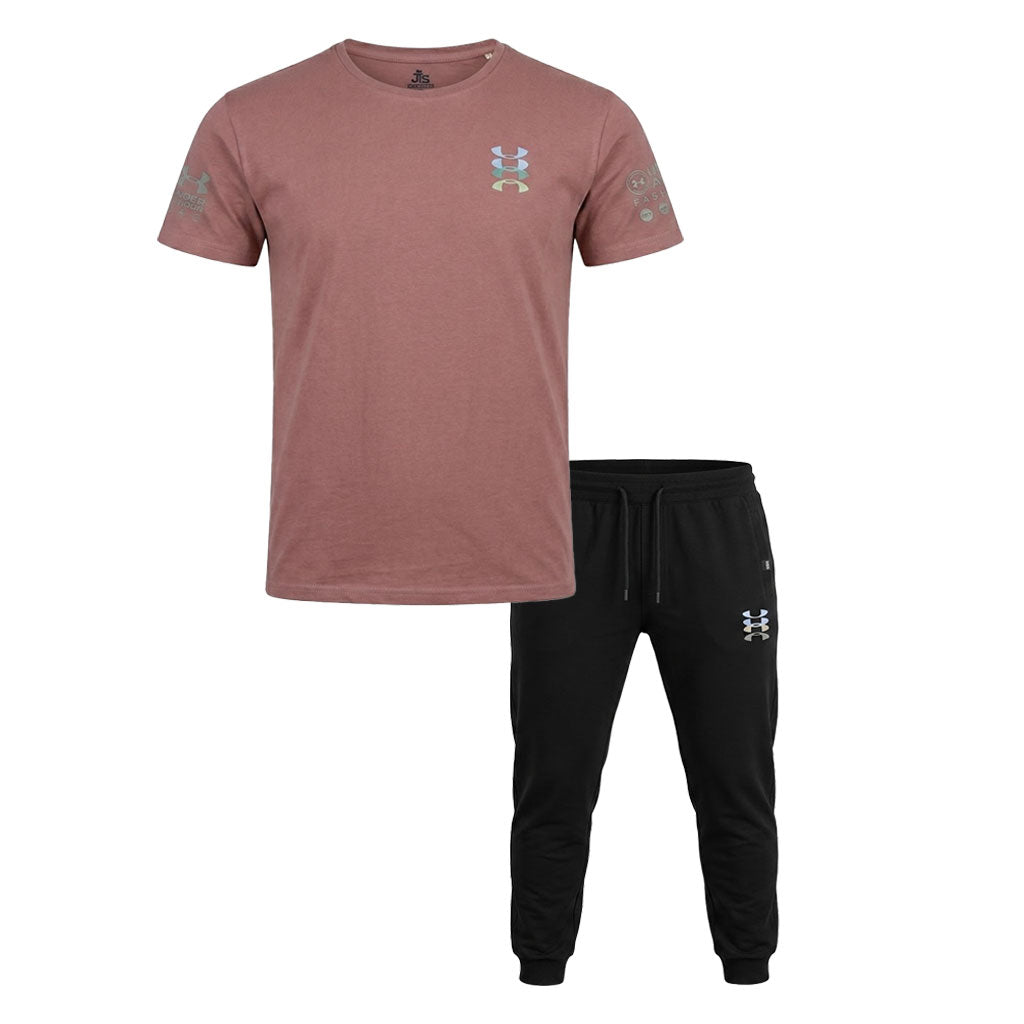 ترنج رجالي صيفي قطن التيسير UNDER ARMOR راوند نص كم مطبوع
