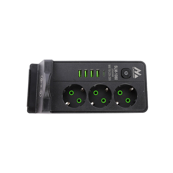 مشترك كهربائي المغربي 3 عين علبة شاحن لاسلكي 4 USB موديل SLM1080