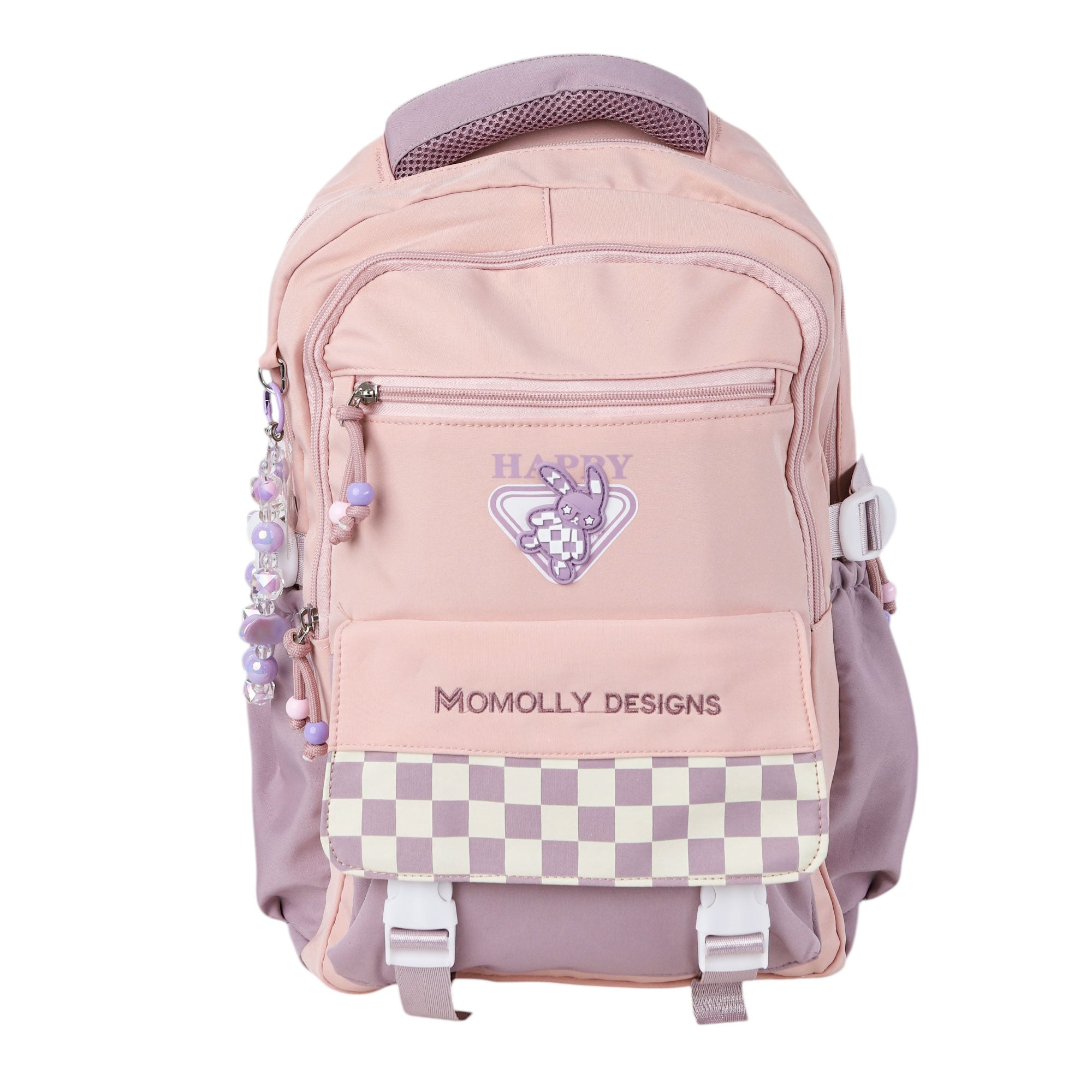 شنطة مدرسة بناتي كراميل MOMOLLY ووتر بروف كاروه + ميدالية
