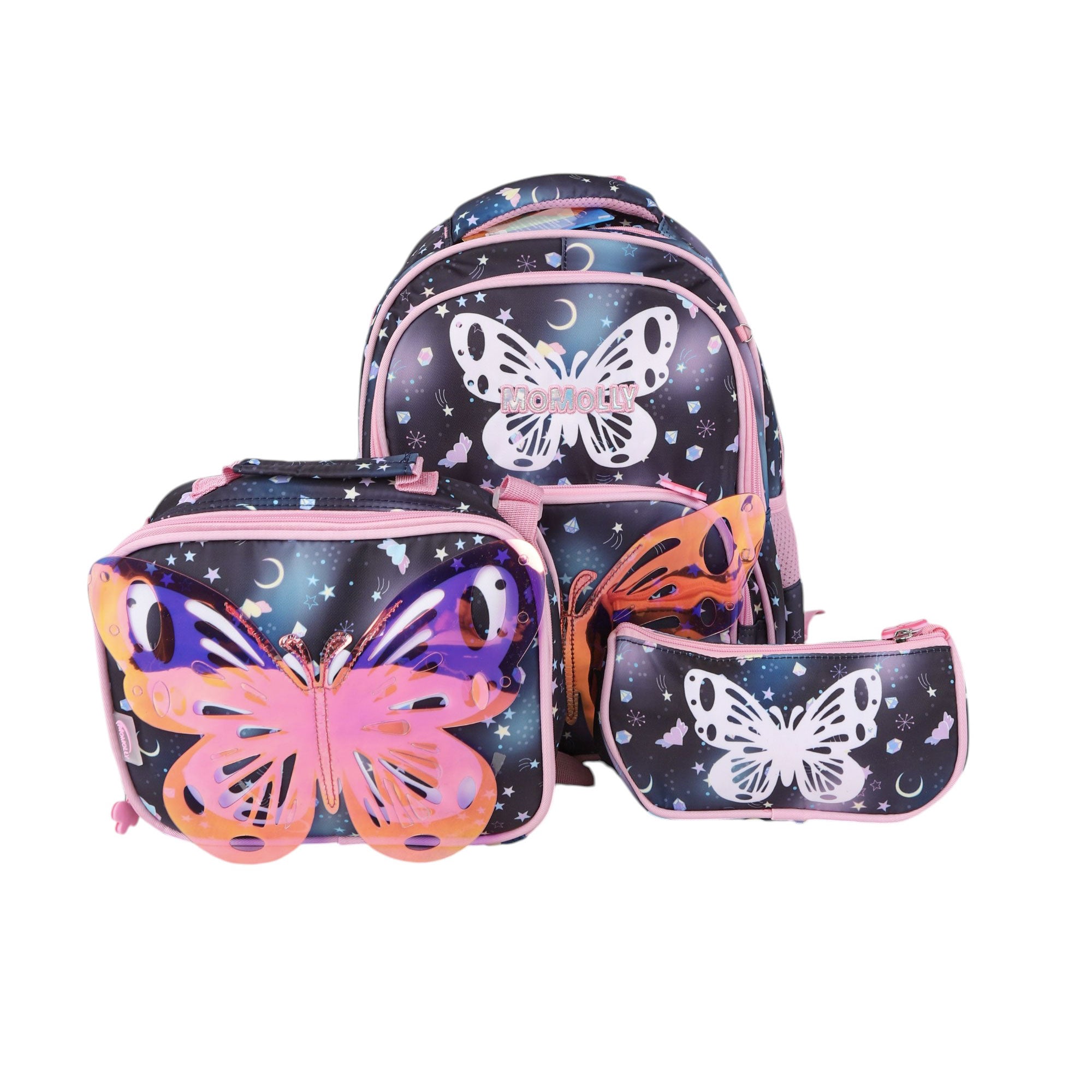 شنطة مدرسة بتر فلاي MOMOLLY مقاس وسط مشجر موديل 3616