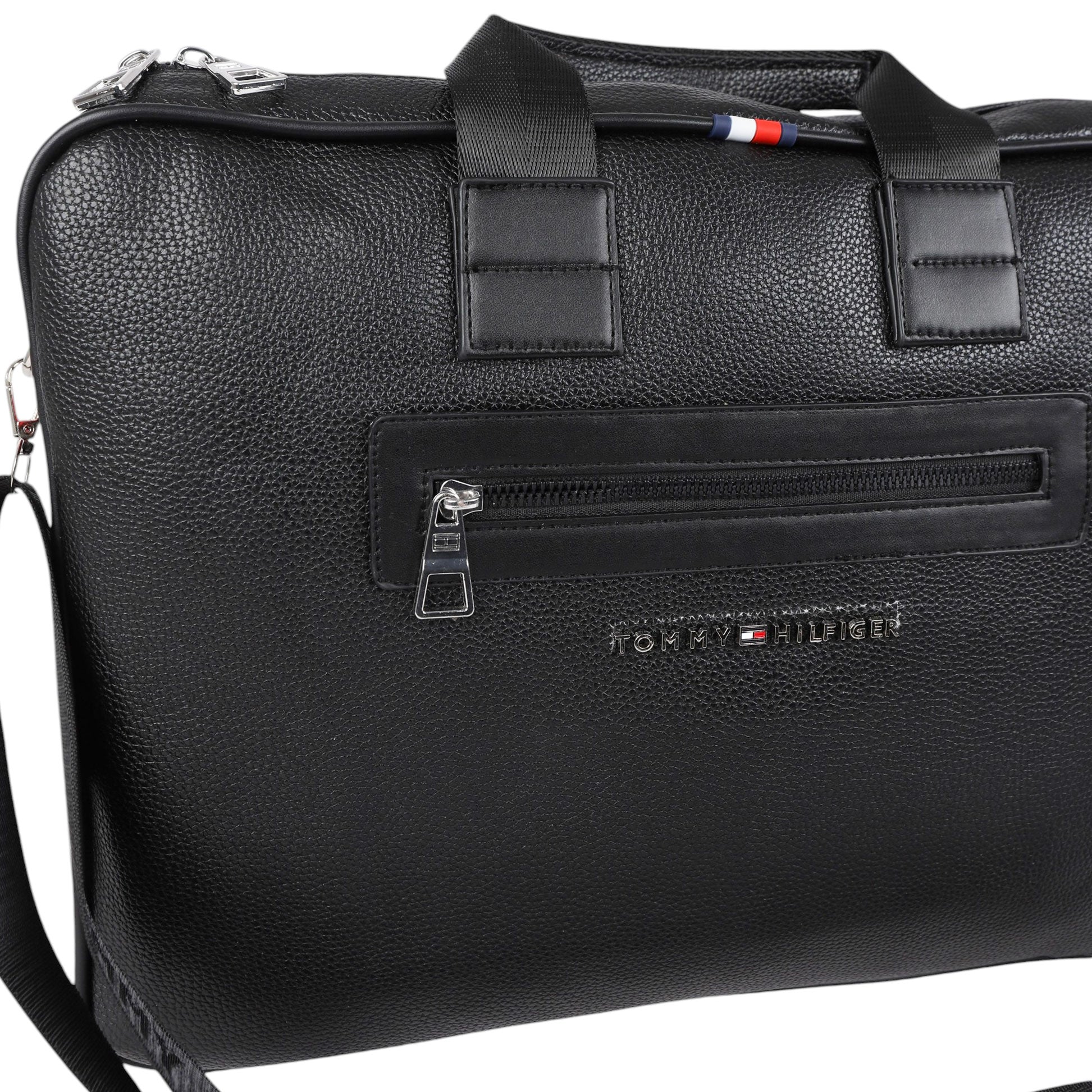 شنطة لاب توب جلد TOMMY HILFIGER موديل 28 - اسود