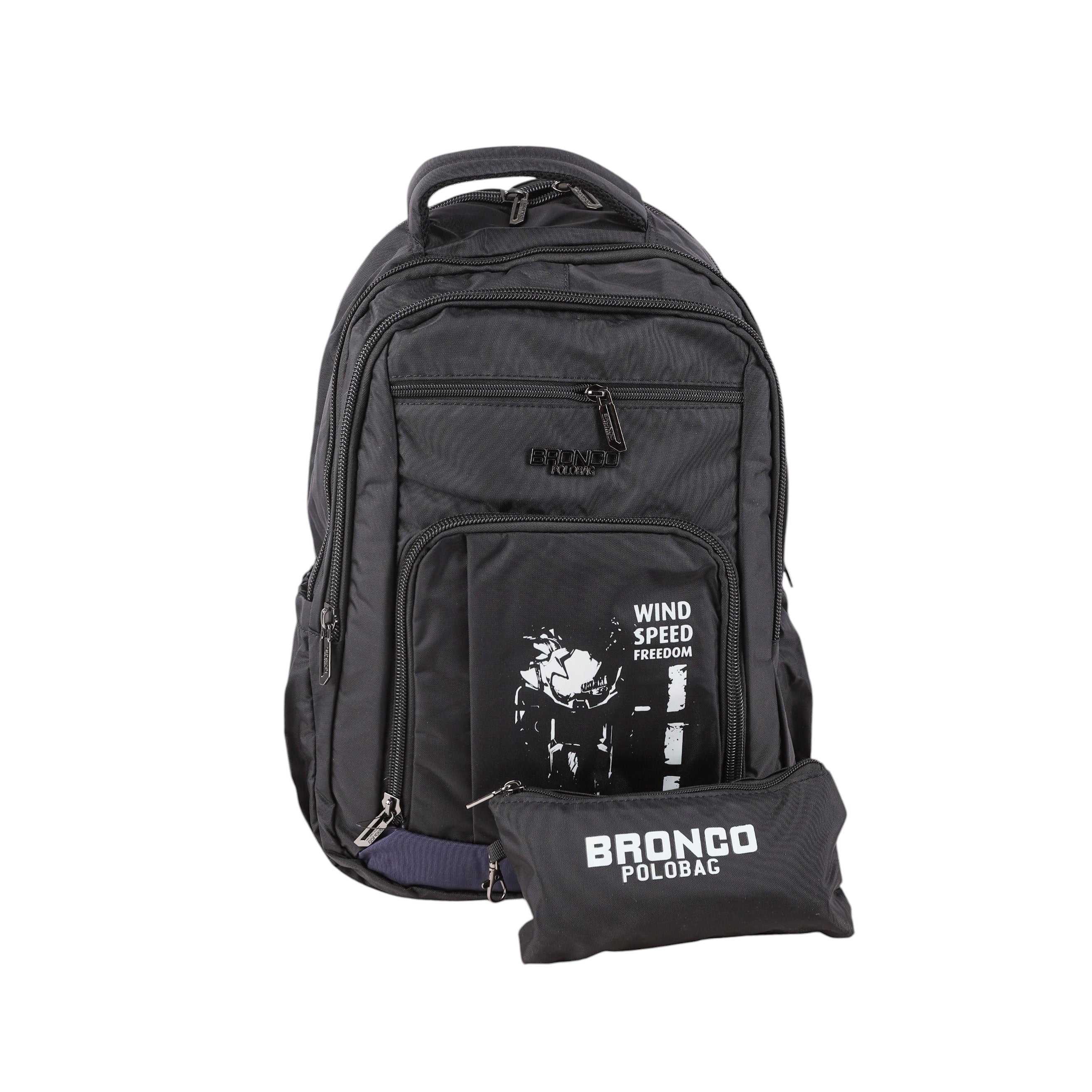 شنطة لاب توب ضهر BRONCO سمارت + مقلمة + 2 مخرج شاحن