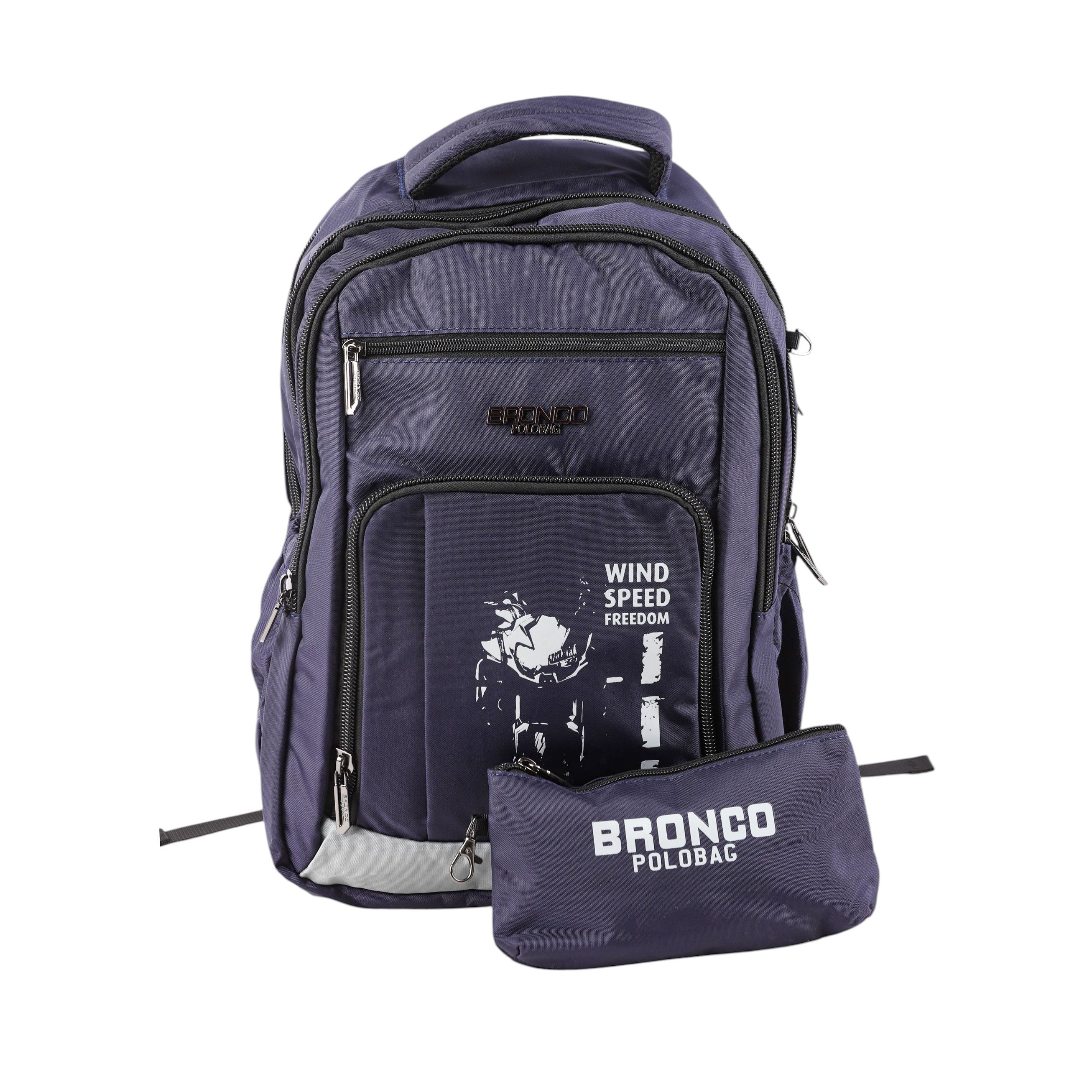 شنطة لاب توب ضهر BRONCO سمارت + مقلمة + 2 مخرج شاحن