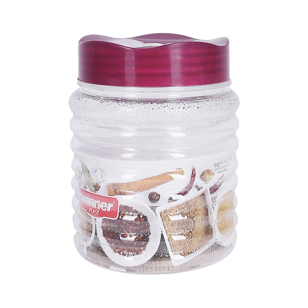 Small 330ml Grooved Plastic Jar 1226