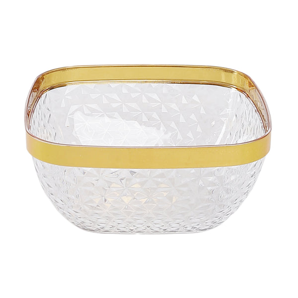 Polygonal acrylic bowl with a square gilt frame