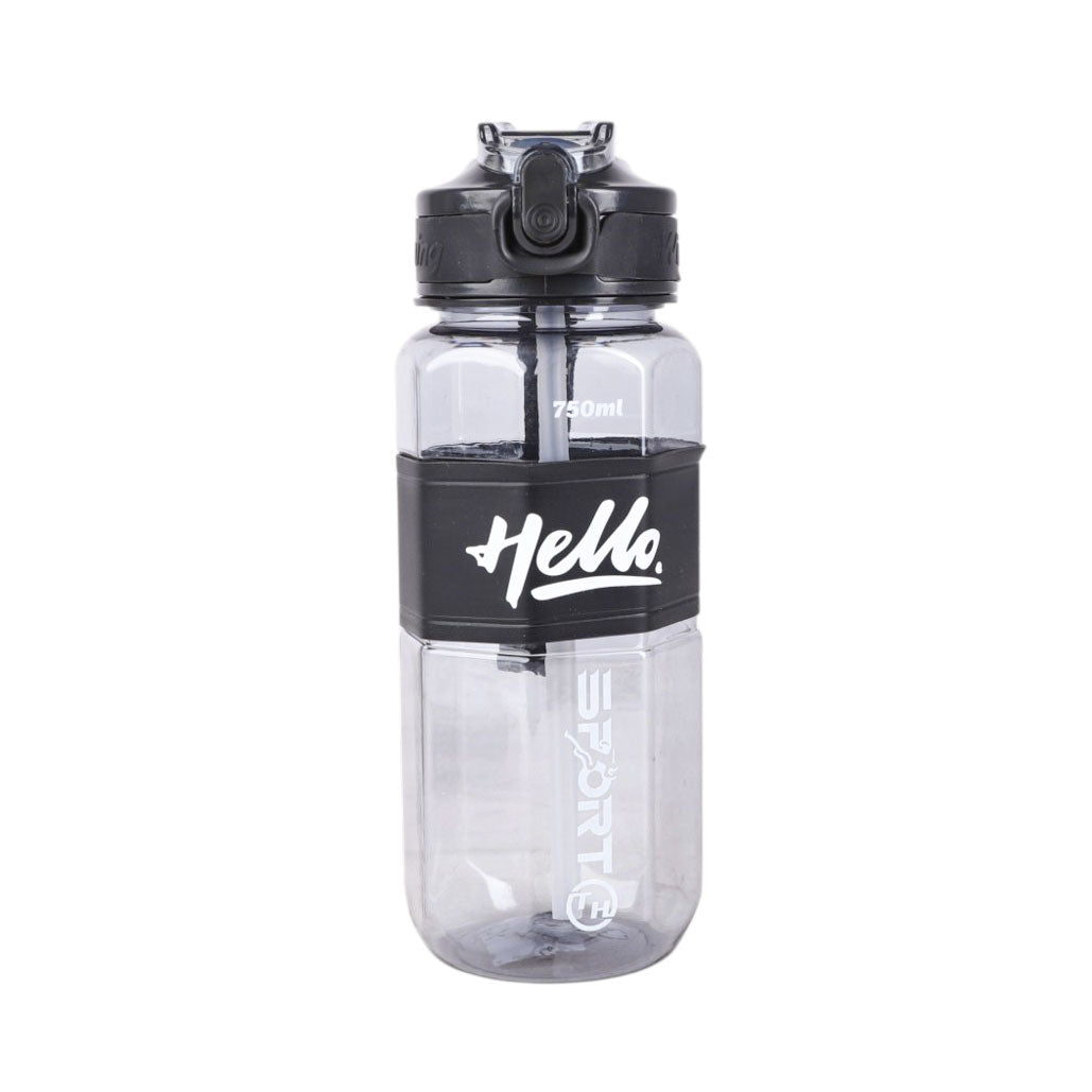 زجاجة مياة HELLO SPORT بالشاليموة يد بلاستيك 750 ملي موديل 616