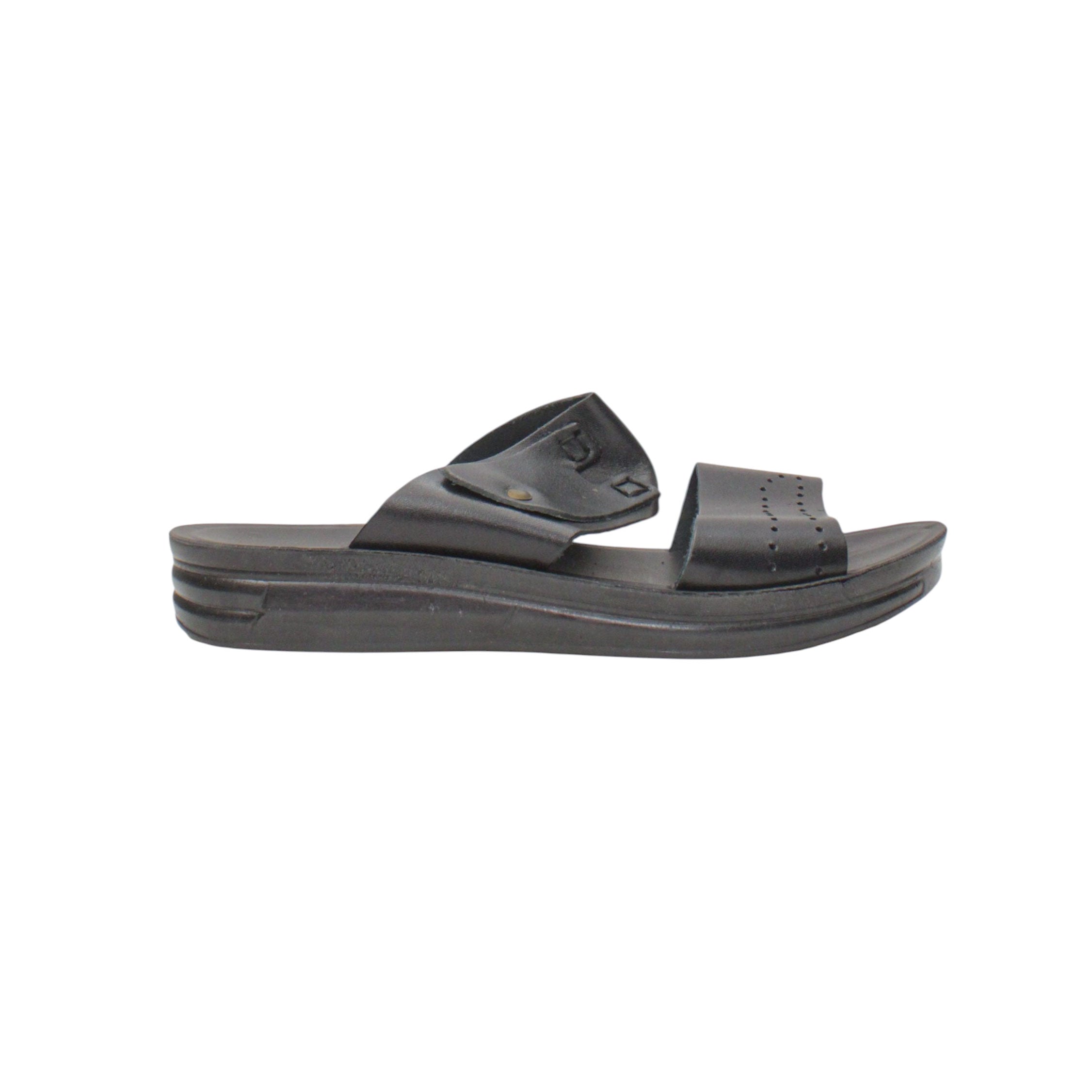 Fast Men's Leather Flip Flop 130-Black-42