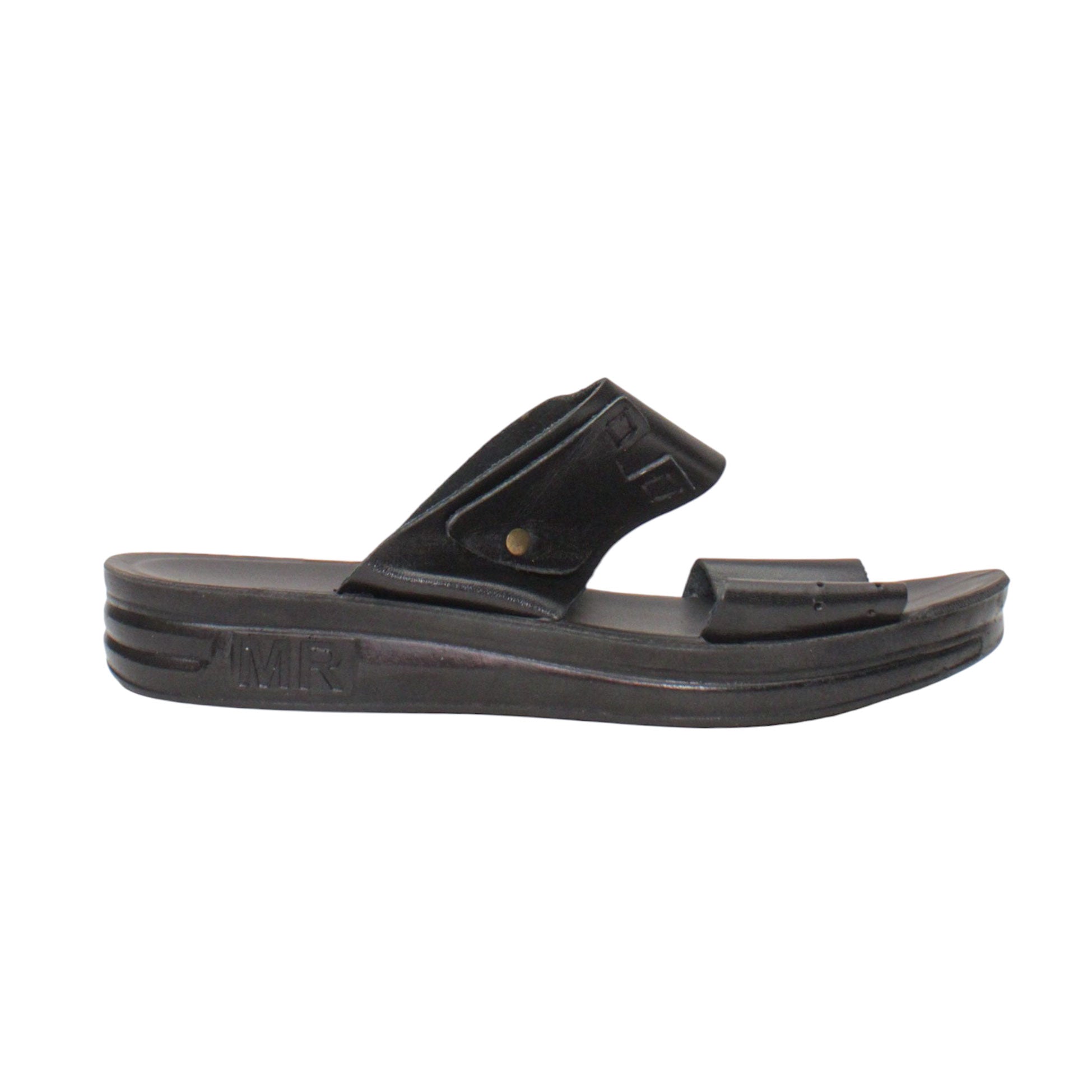 Men's Fast Leather Flip Flop 130-Black-43