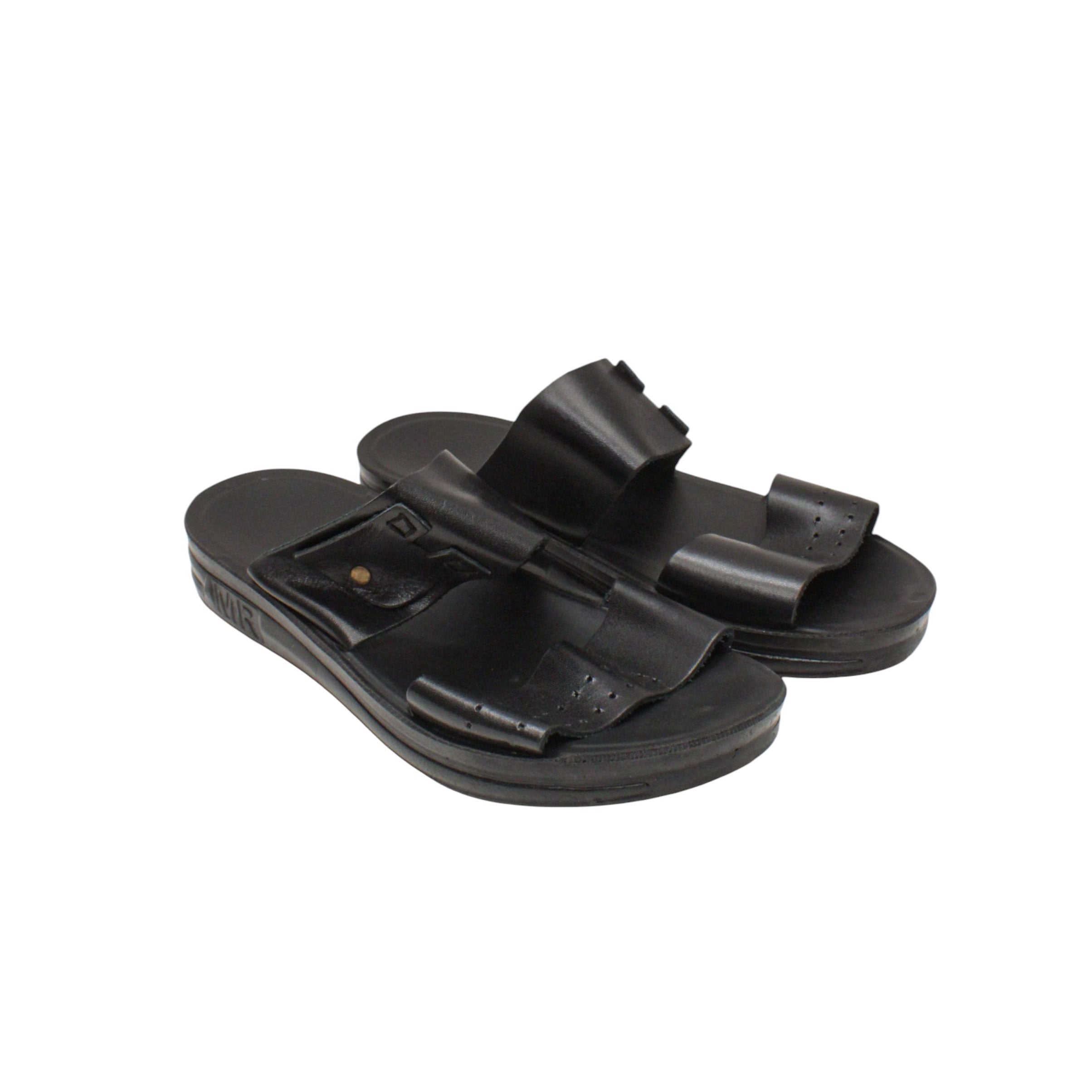 Men's Fast Leather Flip Flop 130-Black-43