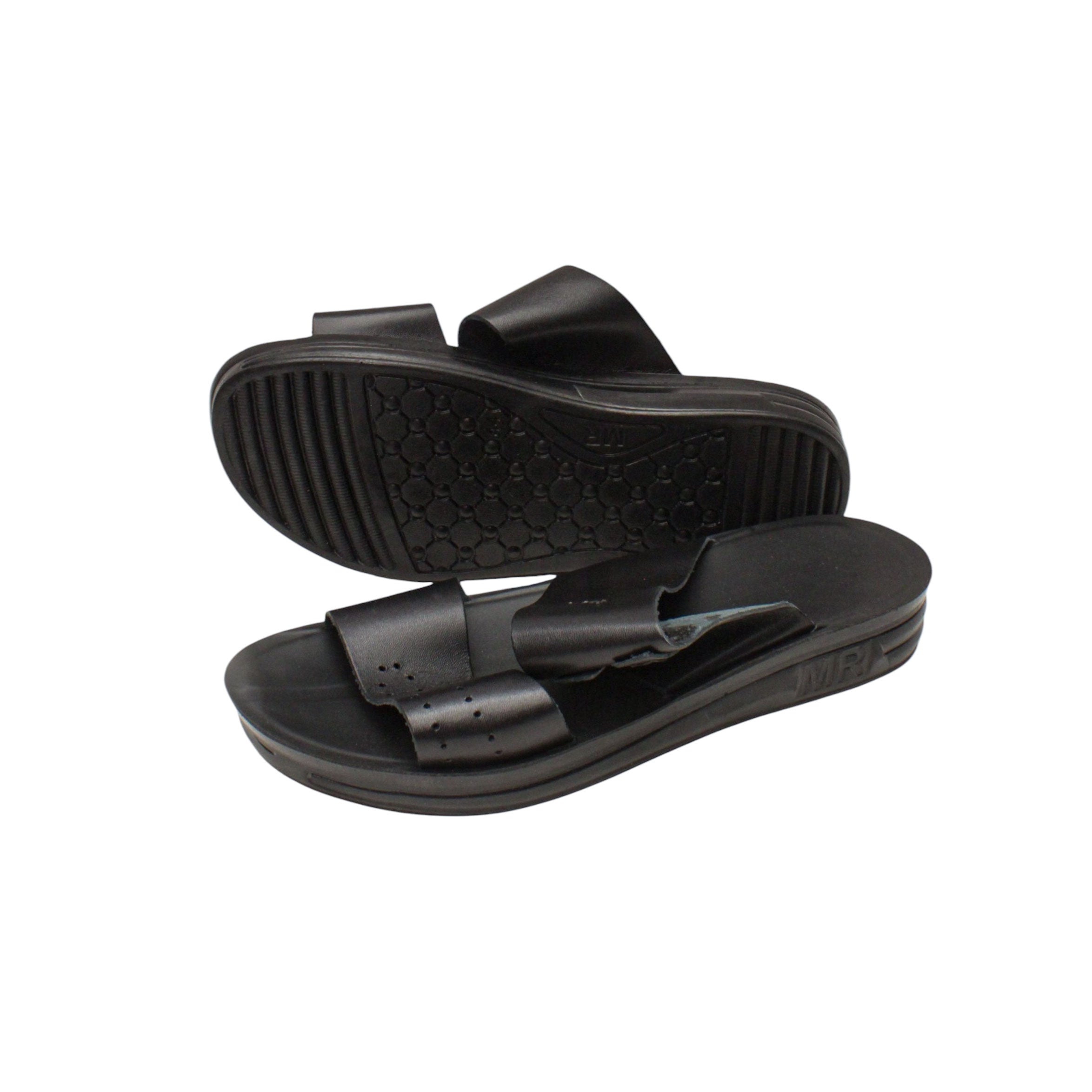 Fast Men's Leather Flip Flop 130-Black-44