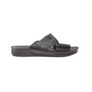 Men's Fast Leather Flip Flop 130-Black-45
