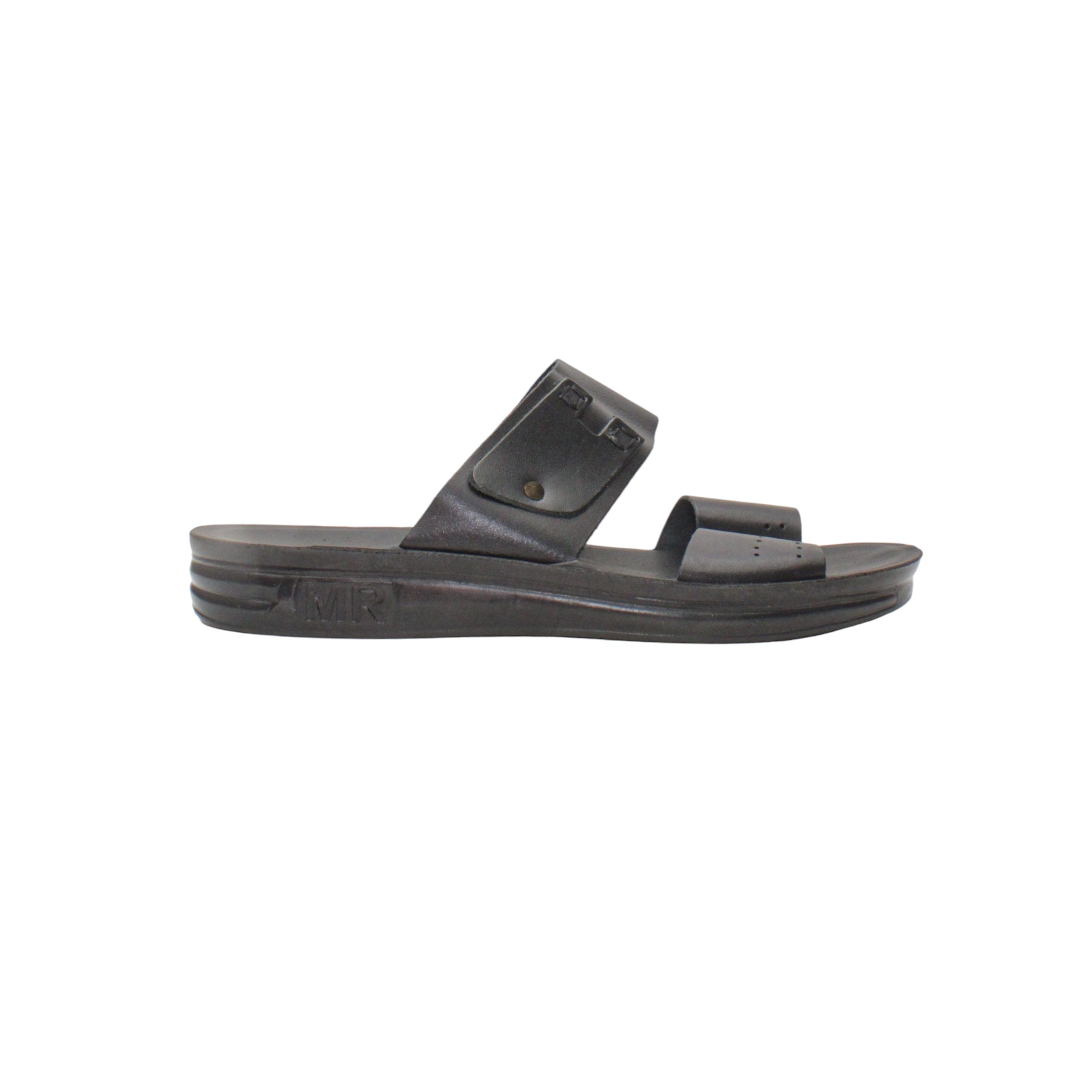 Men's Fast Leather Flip Flop 130-Black-46