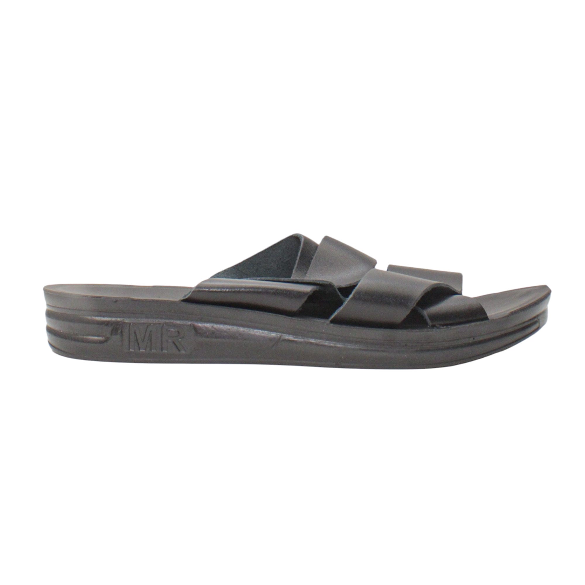 Men's Fast Leather Slipper Model 123 - Black - 45