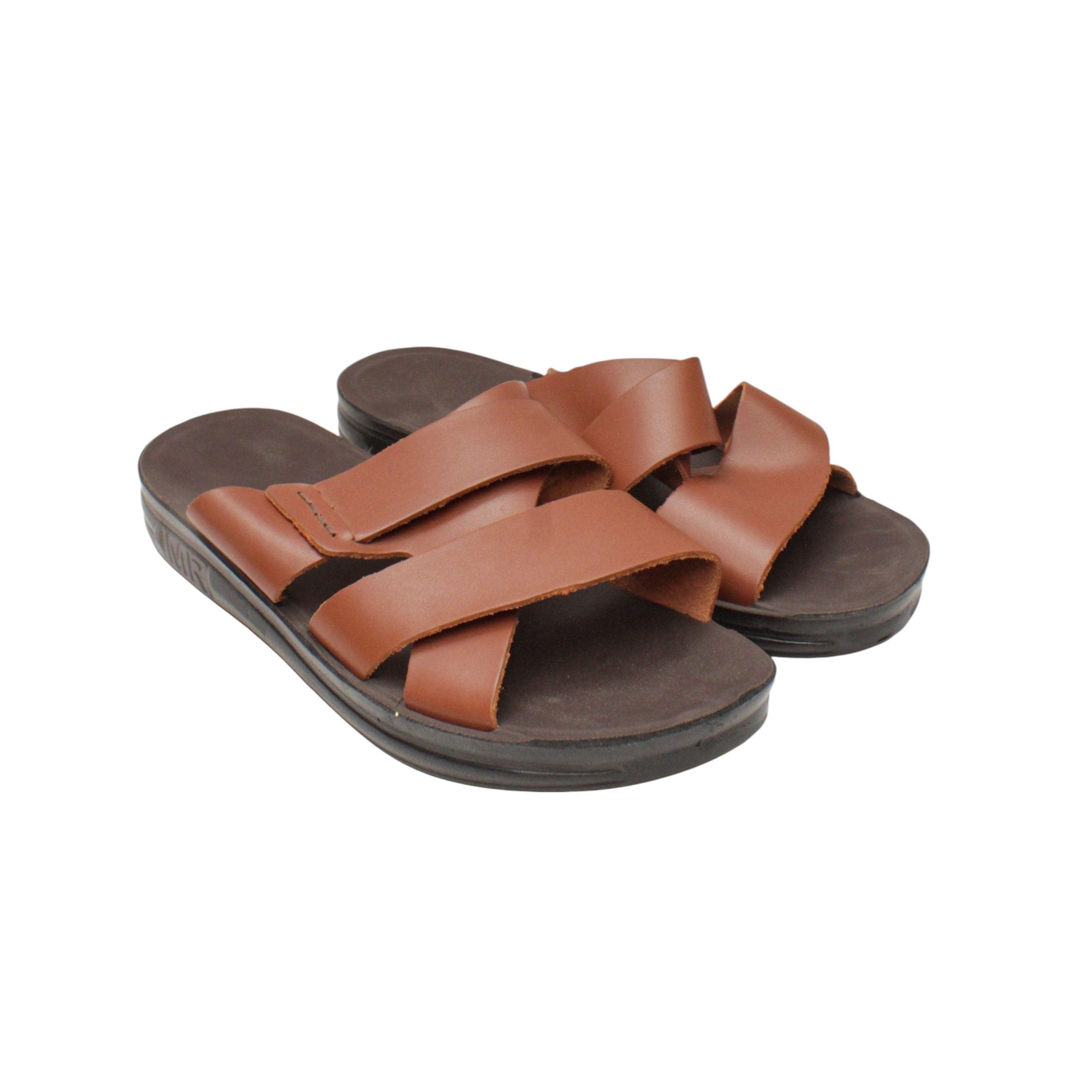Men's Fast Leather Slipper Model 123-Havana-46