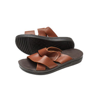 Men's Fast Leather Slipper Model 123-Havana-46