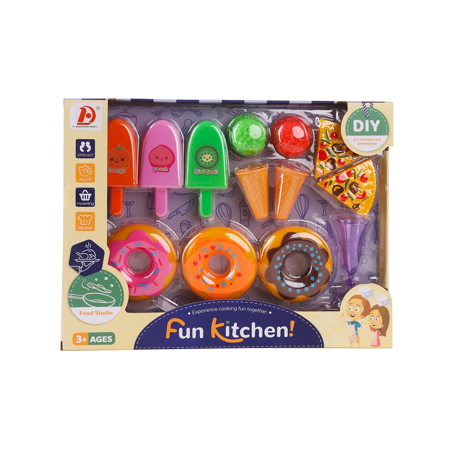 لعبة اطفال FUN KITCHEN ايس كريم + دونيتس 13 قطعة موديل 2302-8 