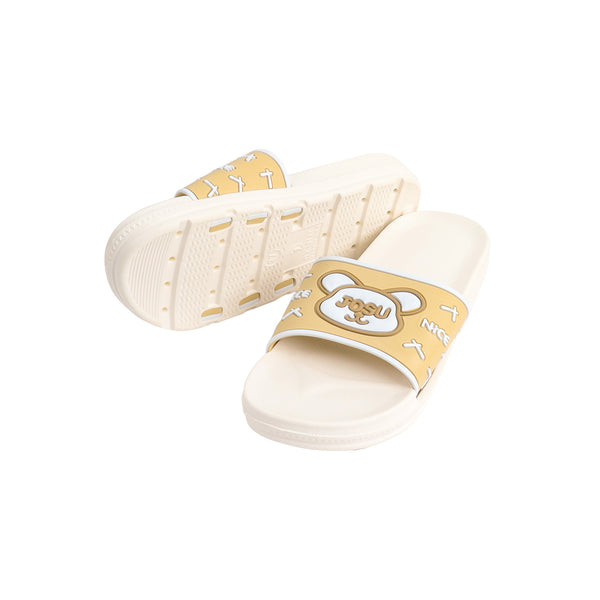 Women's plastic slippers with a teddy bear face