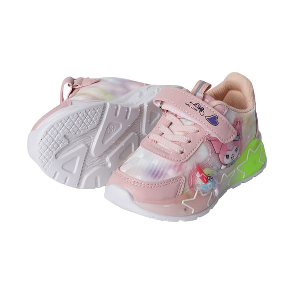 كوتشي بناتي بالنور رباط + لزق GIRL LOVE مستورد موديل 850