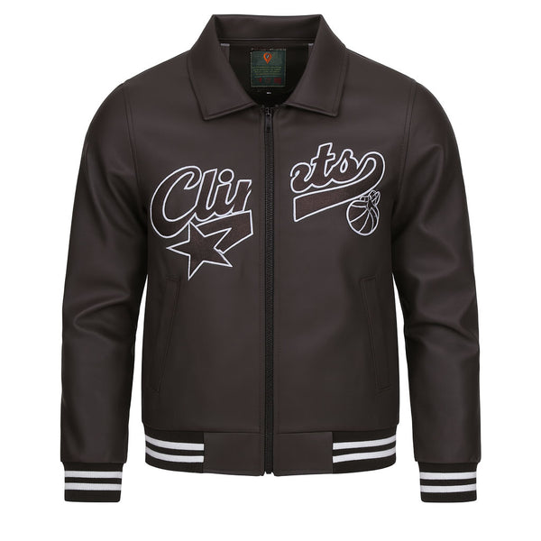 جاكيت اولادي شتوي جلد دريم كونز تطريز سوستة موديل 02034