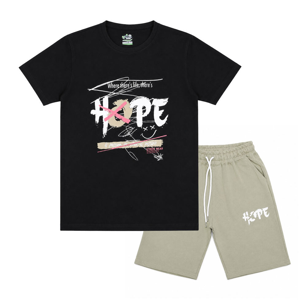 ترنج اولادي شورت صيفي قطن تويستر HOPE راوند نص كم محير موديل 978