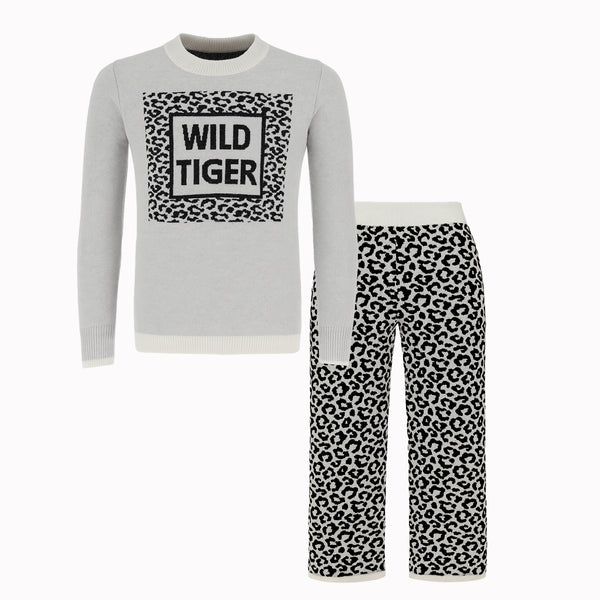 طقم بناتي شتوي توب وان تريكو راوند موديل 224