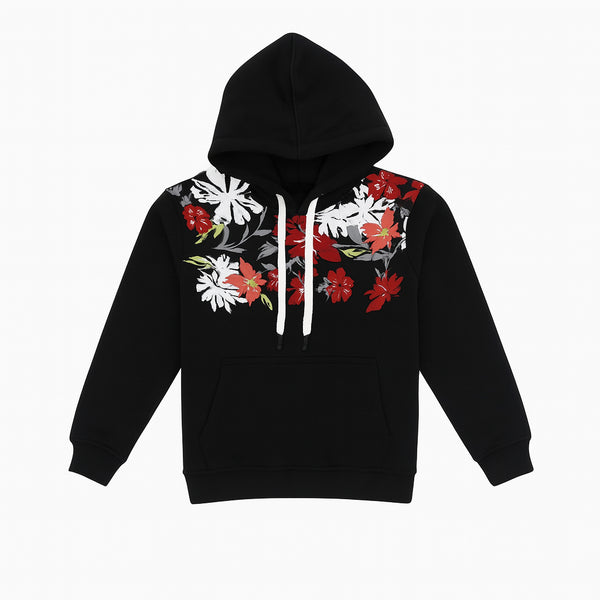 سويت شيرت بناتي شتوي توب وان كابتشو مقفول محير موديل 2035B