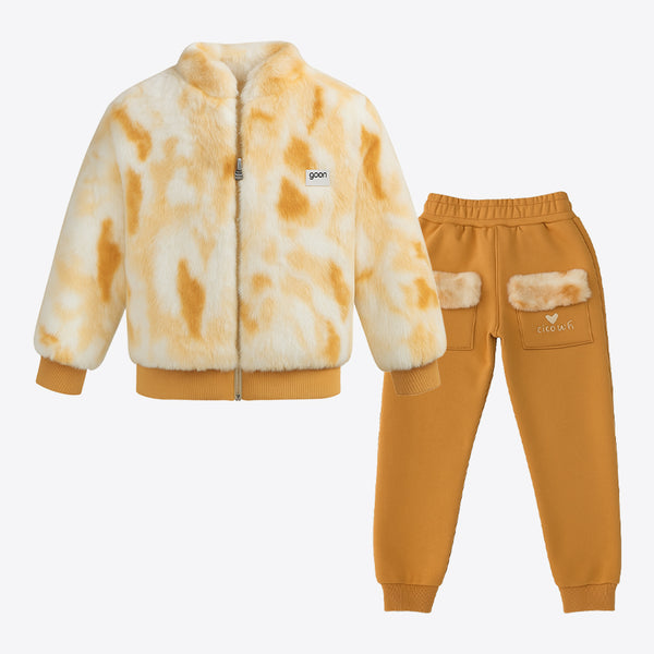 ترنج بناتي شتوي زيزو فرو 3 قطعة موديل 807