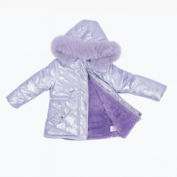 جاكيت بناتي شتوي SIXTEEN TWO ONE فارو جلد كابتشو موديل L079