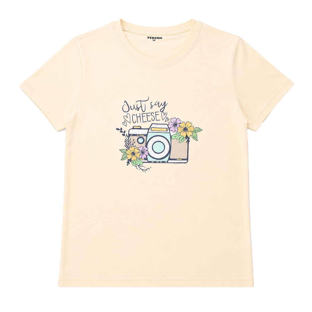 ترنج بناتي صيفي قطن زيركون نص كم موديل 9087