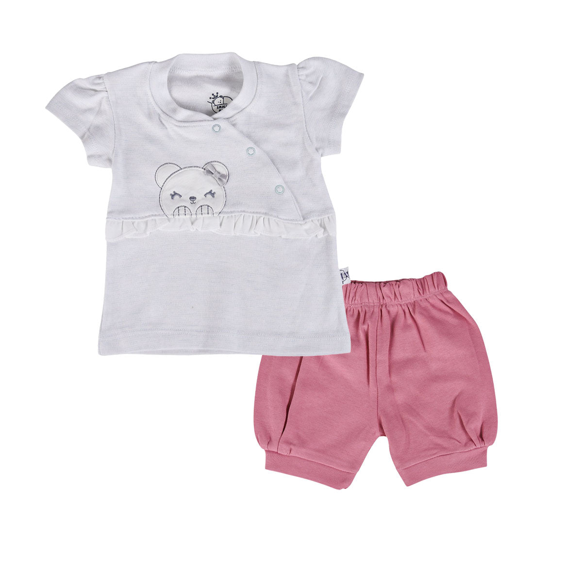 طقم بيبي صيفي قطن SMALL BABY شورت نص كم موديل 3154