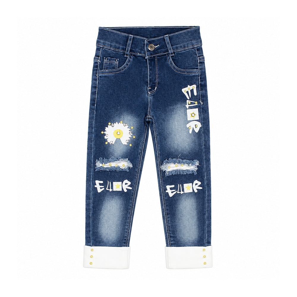 New Baby Girls Jeans Pants 5631 Navy 2
