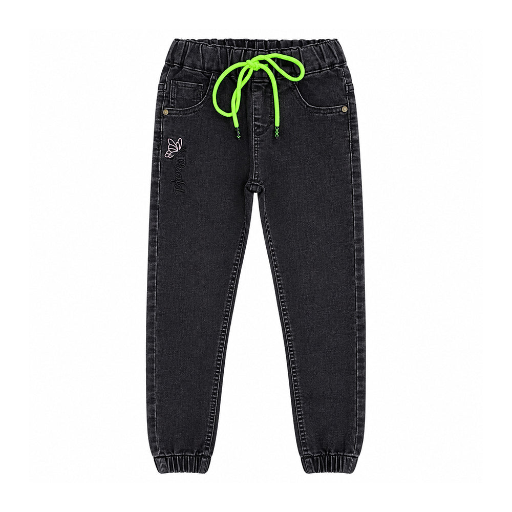 HM Boys' Medium Butterfly Embroidery Pants 465-Black-26
