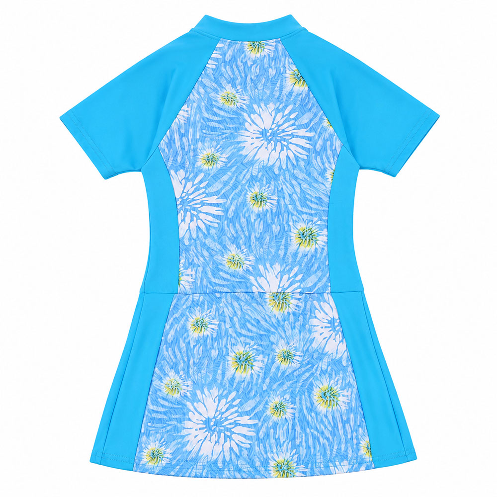 مايوة بحر بناتي ميامي جيبة نص كم مطبوع موديل 2772