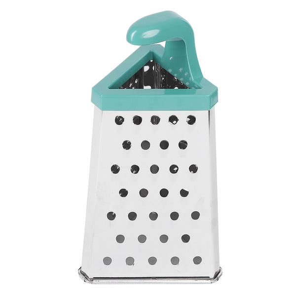 Stainless steel grater with a triangular plastic handle