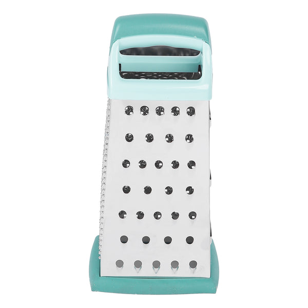 Stainless steel grater with square plastic handle