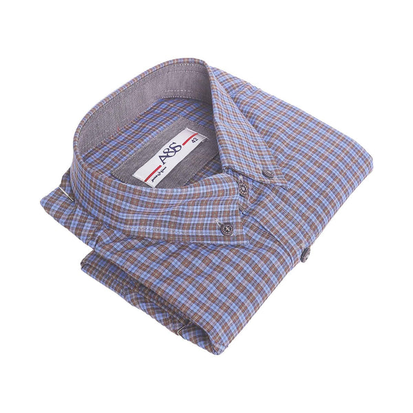 Men's half-sleeve summer check shirt 493