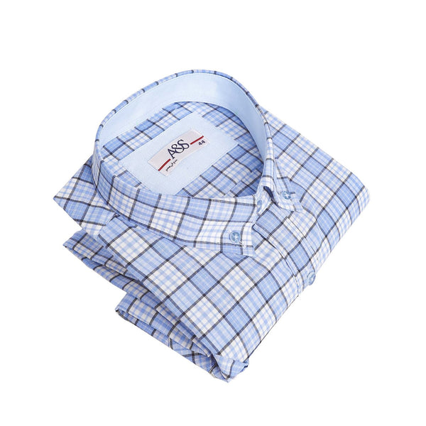 Men's half-sleeve summer check shirt 381